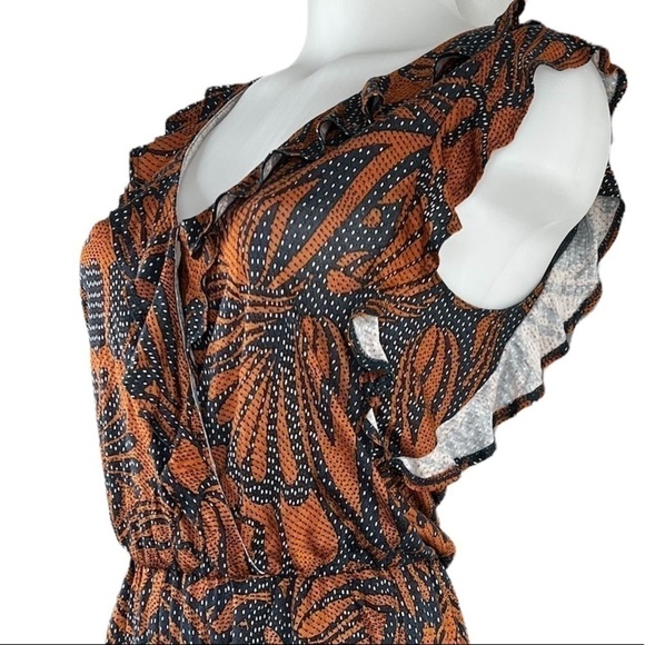 BCBG MaxAzria Women’s Blue and Brown Romper - Picture 7 of 12